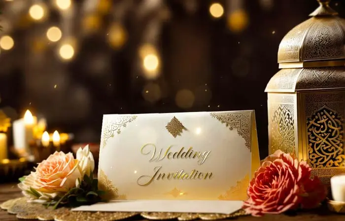 Elegant 3D Arabic Themed Envelope Nikah Invitation Slideshow